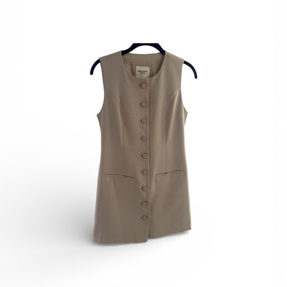 Abercrombie & Fitch Women’s Taupe Buttoned Mini Dress - Picture 2 of 7